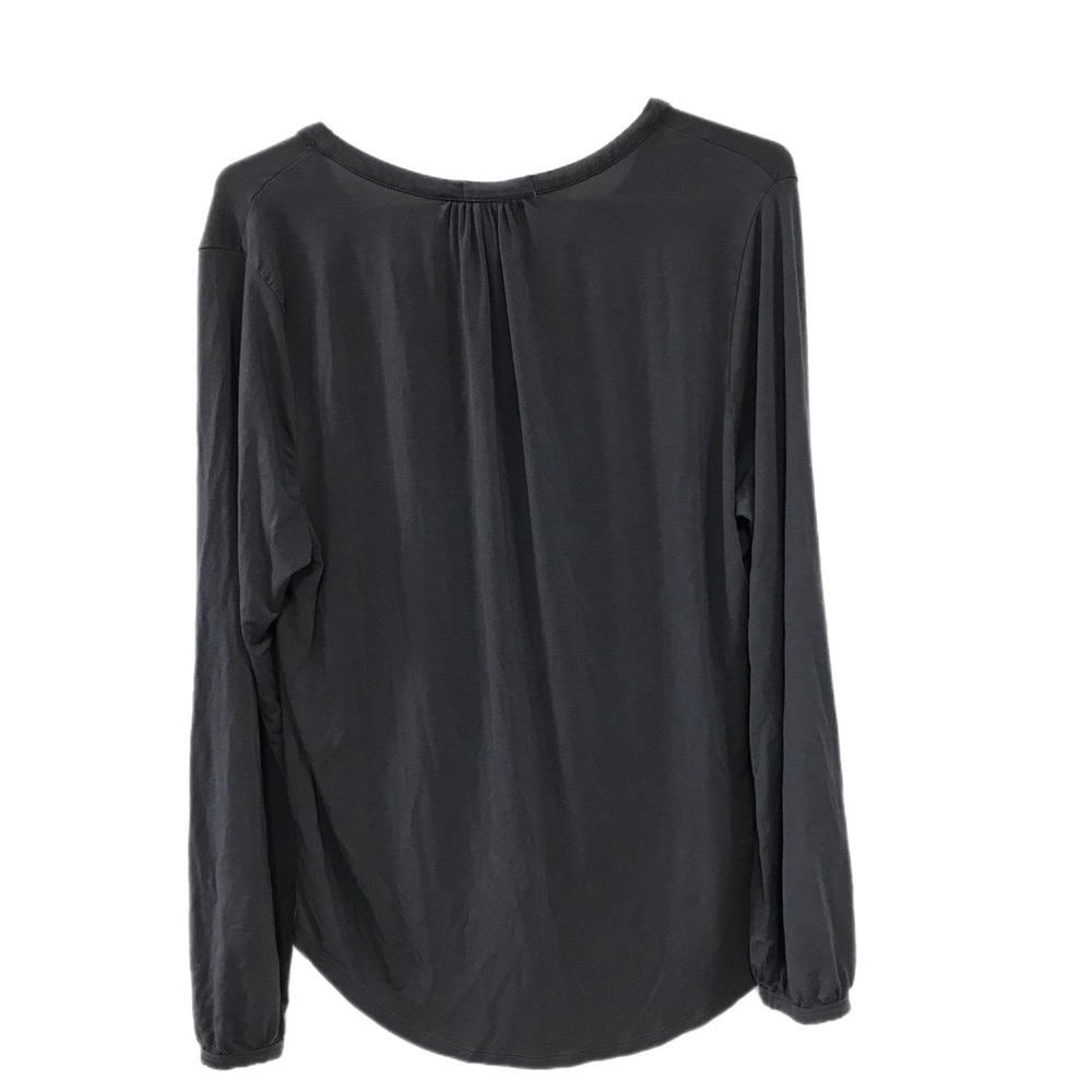 Barefoot Dreams Gray Luxe Milk Jersey Namaste Top - Picture 4 of 7